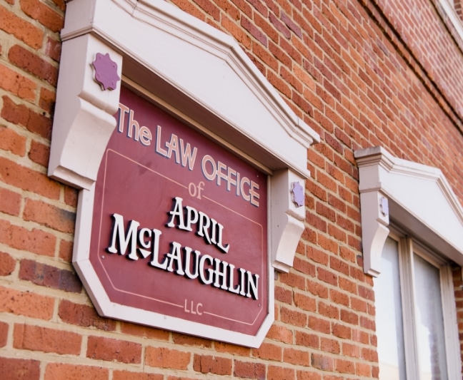 April McLaughlin sign outside her office